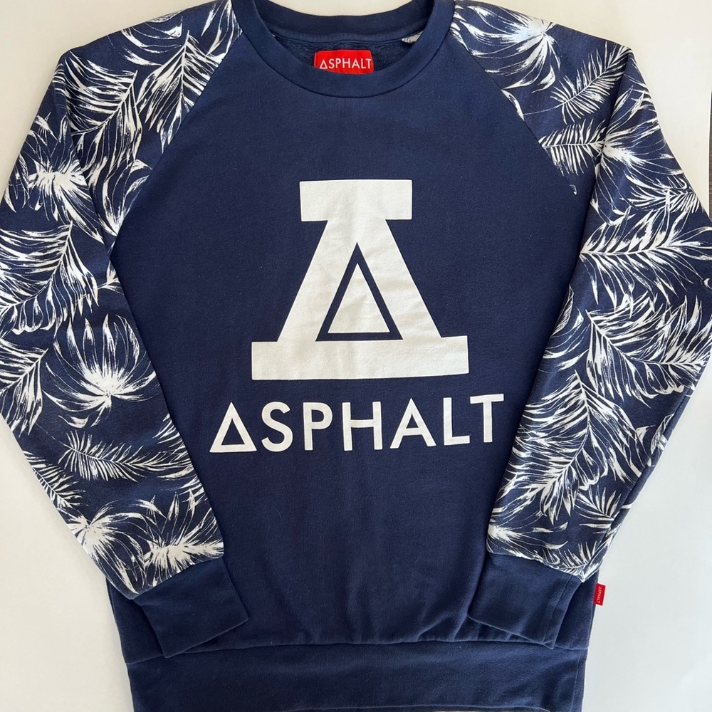 Vintage Streetwear Asphalt Yacht Club Blue Crew Neck Sweatshirt